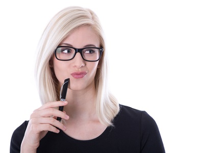 Young blonde secretary